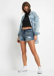 Jeans short met borduursel, bonprix