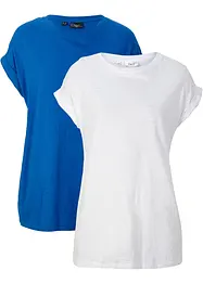 Longshirt van biologisch katoen (set van 2), bonprix