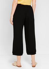 Wijde broek van punto di roma met comfortband rondom en ribboordjes, bpc bonprix collection