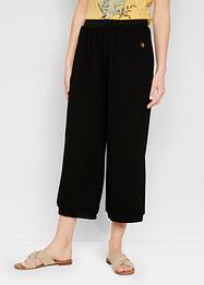 Wijde broek van punto di roma met comfortband rondom en ribboordjes, bpc bonprix collection