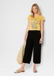 Wijde broek van punto di roma met comfortband rondom en ribboordjes, bpc bonprix collection