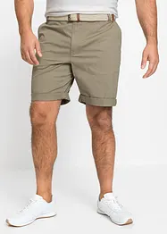Stretch chino bermuda met riem, regular fit, bonprix