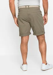 Stretch chino bermuda met riem, regular fit, bonprix