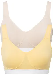 T-shirt bh zonder beugels (set van 2) met biologisch katoen, bonprix