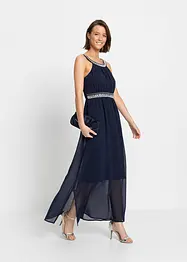 Maxi jurk met stras en gerecycled polyester, bonprix