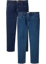 Classic fit stretch jeans, straight (set van 2), John Baner JEANSWEAR