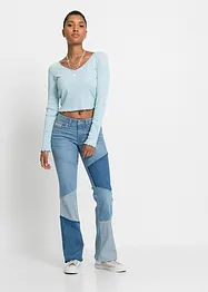 Flared jeans met patchwork, bonprix