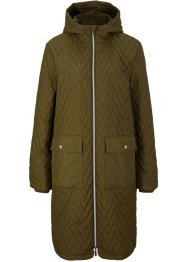 Lange, gewatteerde jas met een capuchon, bpc bonprix collection