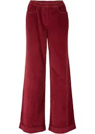 Wijde stretch Marlene Dietrich broek van corduroy met elastische high-waist band, bonprix