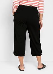 Wijde broek van punto di roma met comfortband rondom en ribboordjes, bpc bonprix collection