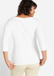 Geribd stretch shirt met boothals, bonprix