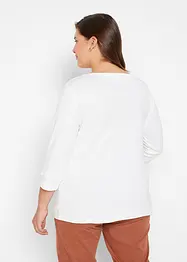 Geribd stretch shirt met boothals, bonprix