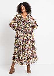 Midi jurk met gerecycled polyester en bloemenprint, RAINBOW