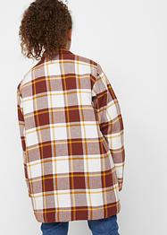 Meisjes teddy shacket lang, geruit, bpc bonprix collection