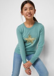 Meisjes gebreide trui met pailletten, bpc bonprix collection