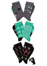 Sokken (3 paar) met verschillende designs en wenskaart, bpc bonprix collection