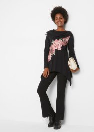 Shirt met puntige onderrand en rozenprint, bpc bonprix collection