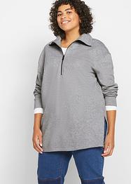 Lange sweater met schipperskraag en lange split, bpc bonprix collection