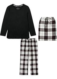 Pyjama met flanellen broek en cadeauzakje (3-dlg. set), bpc bonprix collection
