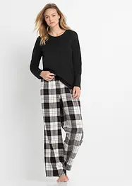 Pyjama met flanellen broek en cadeauzakje (3-dlg. set), bonprix