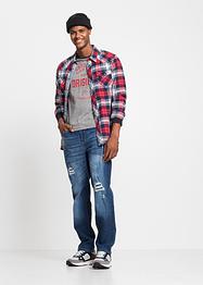 Loose fit stretch jeans, straight, RAINBOW