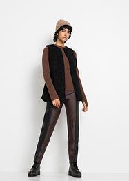 Imitatieleren broek met colourblockings, RAINBOW
