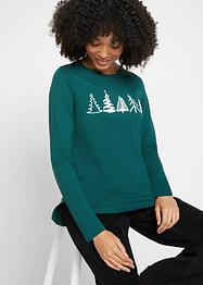 Katoenen longsleeve met kerstmotief, bpc bonprix collection