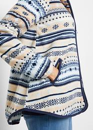Fleece vest met capuchon en Noors patroon, bpc bonprix collection