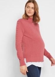 Gebreide zwangerschapstrui / voedingstrui met blouse-inzet, bpc bonprix collection