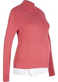 Gebreide zwangerschapstrui / voedingstrui met blouse-inzet, bpc bonprix collection