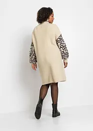 Gebreide oversized jurk met luipaardpatroon, bonprix