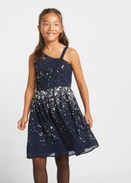 Meisjes feestelijke one shoulder jurk met pailletten, bpc bonprix collection