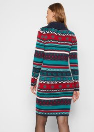 Gebreide jacquard jurk met sjaalkraag, bpc bonprix collection
