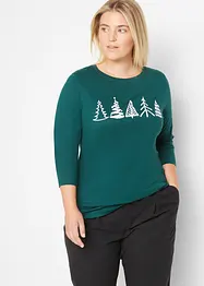 Katoenen longsleeve met kerstmotief, bonprix