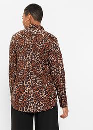 Lange overhemdblouse met luipaardprint, RAINBOW