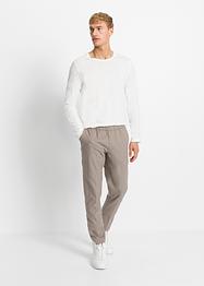 Regular fit chino instapbroek met gerecycled polyester en krijtstrepen, tapered, RAINBOW