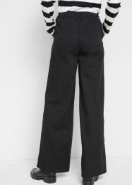 Twill broek met grote steekzakken en comfortband, wide leg, bpc bonprix collection