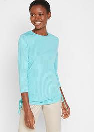 Geribde longsleeve met plooitjes opzij, bpc bonprix collection