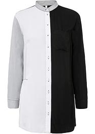 Lange blouse met colourblocking van viscose, RAINBOW