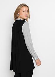 Lange blouse met colourblocking van viscose, RAINBOW