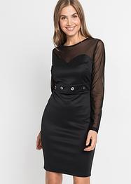 Jersey jurk met mesh inzet en eyelets, BODYFLIRT boutique