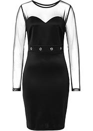Jersey jurk met mesh inzet en eyelets, BODYFLIRT boutique