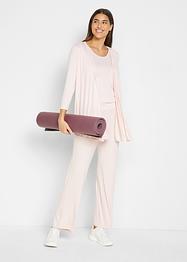 Top, 3/4 vest en broek (3-dlg. set) met viscose, bpc bonprix collection
