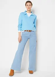 Wide leg stretch jeans mid waist, bonprix