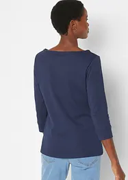 Geribd stretch shirt met boothals, bonprix