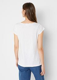 Katoenen shirt van slub garen, korte mouw, bpc bonprix collection