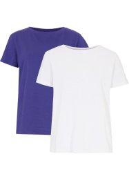 Basic shirt (set van 2) met korte mouw, bpc bonprix collection