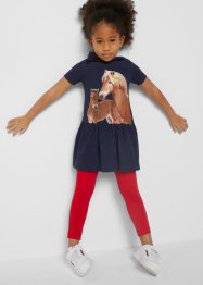 Meisjes jersey jurk en legging (2-dlg. set) van biologisch katoen, bpc bonprix collection