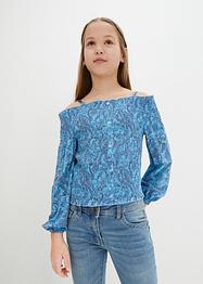Meisjes blouse met carmenhals, bpc bonprix collection
