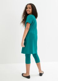 Meisjes jersey jurk en 3/4 legging (2-dlg. set), bpc bonprix collection